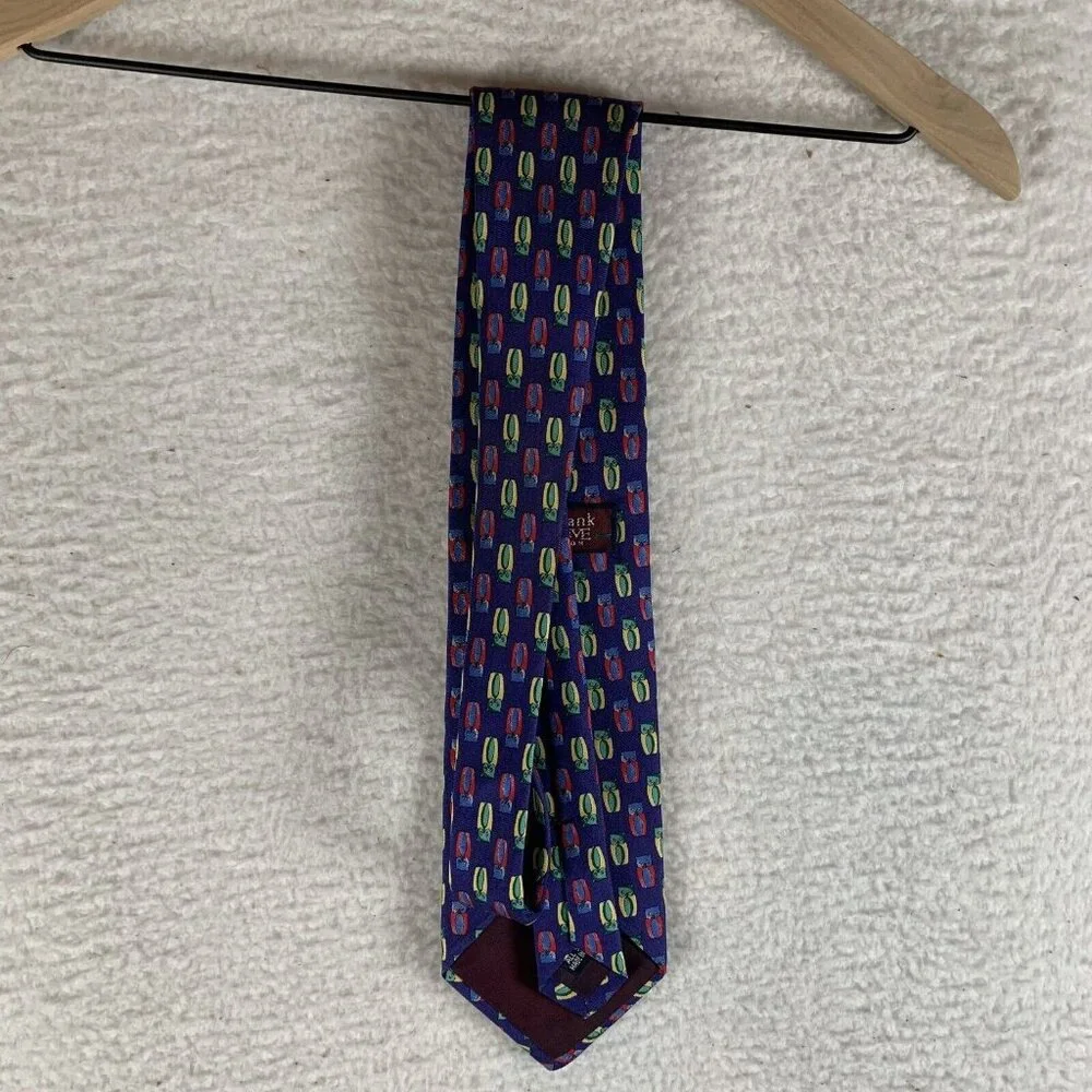 Jos A Bank Executive Collection Neck Tie Men Purple Silk Owl Print Business 9588
